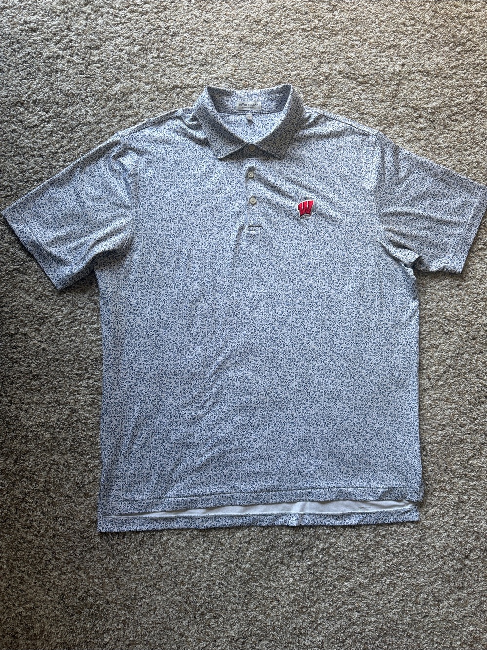 Peter Millar University of Wisconsin Badger Football polo. Summer comfort XL